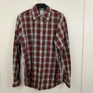 Brooks Brothers Regent Plaid button down Cotton Shirt size L